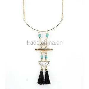 Cheap Turquoise Genuine Simple Gemstone Necklace Druze Tiny Crystals thumbnail-1