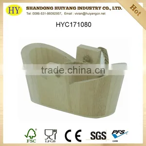 Custom Cheap Small Natural Unfinished Wooden Basket With Handle thumbnail-1