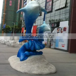 Fiberglass Dolphin Statue Sculpture Figure thumbnail-3