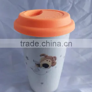 Ceramic Material Heat Resistant Double Wall Drinking Mug for Travel thumbnail-3