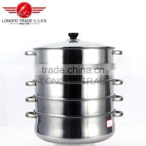 High Quality Multi-purpose 5pcs Stainless Steel Cooking Stock Pot With Glass Lid Stainless Steel Food Steamer thumbnail-1