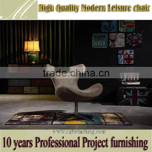 YYF2 Lofty High Quality Italian Vintage Leather Antique Adjustable Dining Swan Chair thumbnail-1