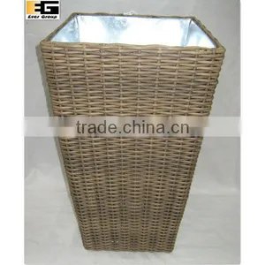 Gray pe Rattan Woven Planter thumbnail-1