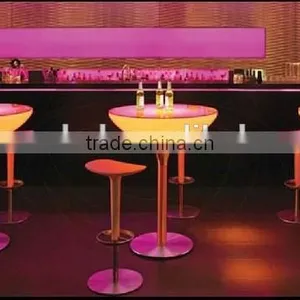 Battery Rechargeable LED Plastic Rotating Round Production Table With Legs Metal thumbnail-1
