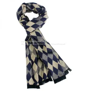 Super Soft Winter Striped Plaid Men Scarf Wrap Wholesale thumbnail-3