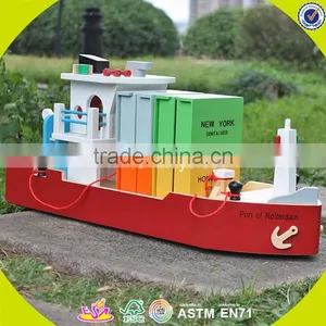Wholesale Funny Kids Wooden Small Toy Boats Best Design Wooden Small Toy Boats W04F004 thumbnail-6
