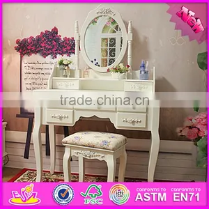 2016 Wholesale Luxurious Bedroom Solid Wooden Makeup Vanity W08H057 thumbnail-2