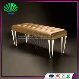 Salon Furniture Waiting Room Sofa Acrylic Piano Bench With Soft Cushion thumbnail-4