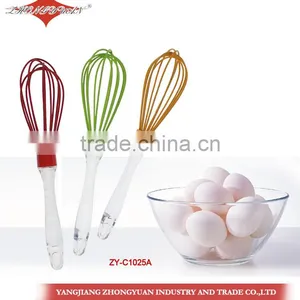 Food Grade Egg Tool Silicone Coated Head Wires Egg Whisk With Plastic Handle thumbnail-1