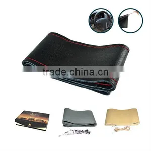 Genuine Leather Sewing Steering Wheel Cover thumbnail-1