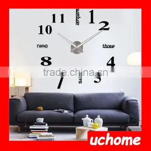 UCHOME Modern Home Decoration 3D DIY Sticker Wall Clock thumbnail-5