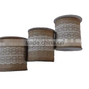 3'' Wide Burlap Craft Ribbon Packed on Spool 5Y thumbnail-1