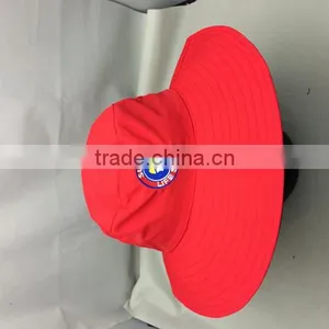 Plain Red Wide Brim Sun Hat/cotton Hat /lady Bucket Hat thumbnail-2