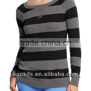 Womens Cardigan Striped Sweaters thumbnail-1