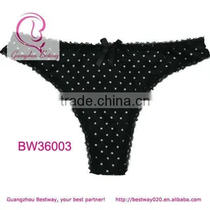 Black Models Thongs Printing White Polcka Dot thumbnail-1