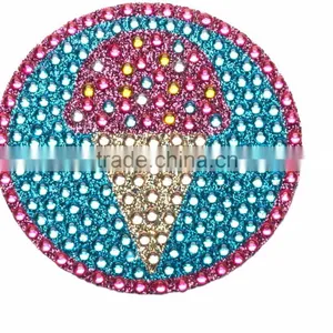 Ice Cream Rhinestone Sticker Custom Bling Design Gemstone Sticker With Glitter Self Adhesive PET Film For Hot Sale thumbnail-1