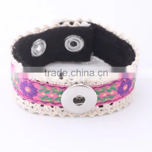 High End Snap Button Cuff Bangle Double Layers Zinc Alloy Cuff Bangle Silver Plating Women Cuff Bangle With Diy Snap Button thumbnail-6