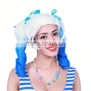 New Fashion Stylish Women Long Full Curly Cosplay Accessories Colorful Fantasy Women Party Halloween Wigs thumbnail-4