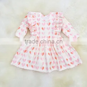 Baby Girls Valentine's Day Dress Kids Fall Long Sleeve Ruffle Dress thumbnail-1