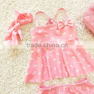 S31346W Kids Swimwear Young Little Girl Sweet Pink Swimsuit thumbnail-2