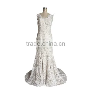 China OEM Supply Backless Lace Sheath Wedding Dresses Made In China thumbnail-1
