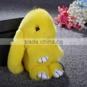 Myfur Popular Lady Bag Charm Real Rabbit Fur Key Ring Car Accessory thumbnail-6