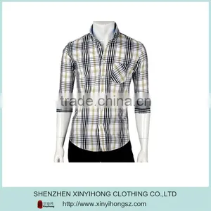 Newest Plaid Cotton Lycra Short Sleeve Brand Name Of Casual Shirts thumbnail-1