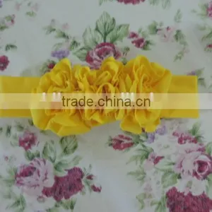 2016 Baby Flower Headbands Wholesale Infant Cotton Hair Band Baby Headwear Flower Hair Elastic Headbands for Babies thumbnail-3