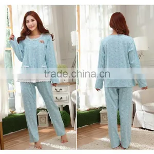 Ms Age Season Cardigan Pajamas Women Long Sleeve Cotton 2017 New Leisurewear Suit Factory Wholesale Casual and Comfortable thumbnail-2