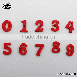 9x22mm Red Numbers Shaped Wood Buttones For Clothing DIY Decoration Accessories thumbnail-1