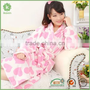 Knitted Fabric Plain Dyed Night Robe Wholesale Girl Robes thumbnail-1
