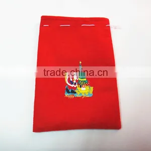 Gift Bag Jewelry Red Velvet Pouch Drawstring Christmas thumbnail-2