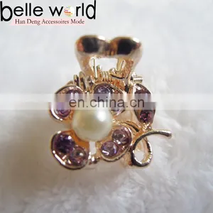 Wedding Flower Rhinestone Pearl Mini Hair Claw Clips thumbnail-1