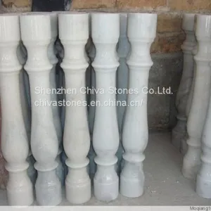 Hollow Stone Pillar White Marble Pillar Solid Marble Column Granite Baluster and Handrail Stairs and Risers thumbnail-3