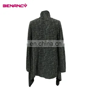 Wholesale Woman Ruffle Long Sleeve High Neck Knitted Cardigan 2016 Fashion Designs thumbnail-2