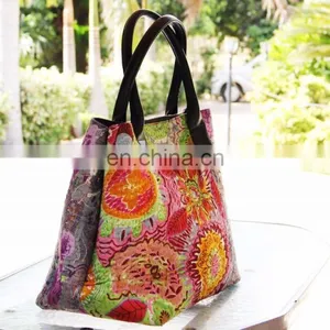 Indian Kantha Luxury Designer 100% Cotton Women Bags thumbnail-2