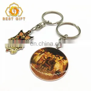 Customized Shape Round Epoxy Logo Metal Keychain For Souvenir thumbnail-1