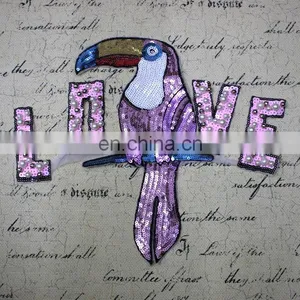 Handmade Bird Sequin Beaded Patches thumbnail-3