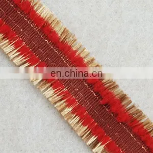 Fashion Cotton Red Fringe Tassel With Gold Lurex Trimming for Dresses thumbnail-2