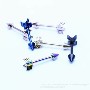 Beauty Care Feather Feather Arrow Earrings, Titanium Body Piercing Foreign Trade Accessories Wholesale thumbnail-3