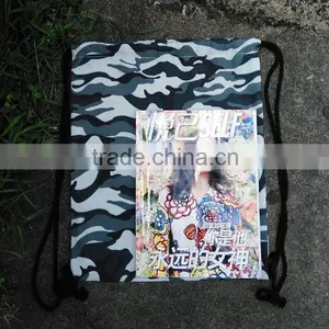 Cheap High Quality Heavy Duty Canvas Digital Army Military Sack Drawstring Backpack thumbnail-4