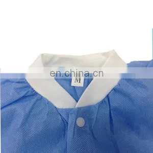 Blue Lab Coats Disposable Adult Jackets With Knit Collar & Cuff thumbnail-4
