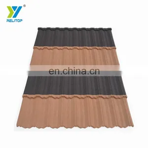 Modern Style Coffee Black Nosen Type Stone Coated Steel Roof Tile 0.3mm 0.35mm 0.4mm 0.5mm Metal Roofing Sheet thumbnail-1