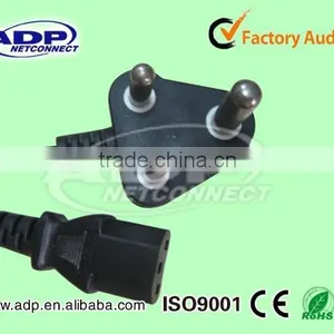 VDE Standard European AC Power Cord With D04 Plug Steam Iron Power Cord CE/VDE Approved With Colored Braided Power Cord H03RT-H thumbnail-2