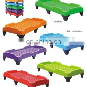 2020 New Preschool Injection Nursery Cot Stackable Sleeping Plastic Child Bed thumbnail-5