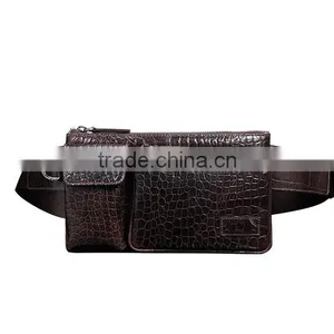 Good Quality Sport Crocodile Pattern Cow Leather Chest Pack Fashion New Style Waist Bag Leisure Single Shoulder Bag for Men thumbnail-2