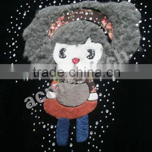 Lovely Girl Rhinestone Accented Flock Patch thumbnail-1