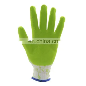 13G Nylon Liner With Digital Printing Hivis Green Latex Coated Gardening Gloves thumbnail-3