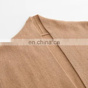 Best Quality 100% Cashmere Sleeveless Cardigan Sweater for Women Solid Color Elegant Long Spring Style Front Logo thumbnail-3
