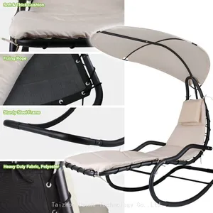 Grey Color Outdoor Modern Design Rocking Chair Indoor/Outdoor Leisure Swing Hanging Chair thumbnail-2